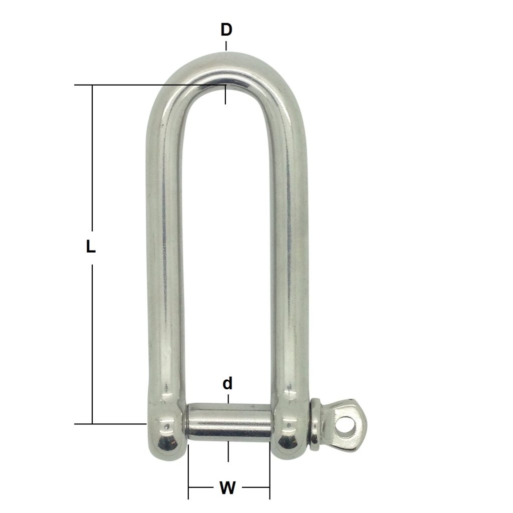Wire Rode Shackle Stainless Steel Long Dee Shackle - Deacon Wire Rope