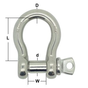 Alternative view of Stainless Steel Load Rated Bow Shackle