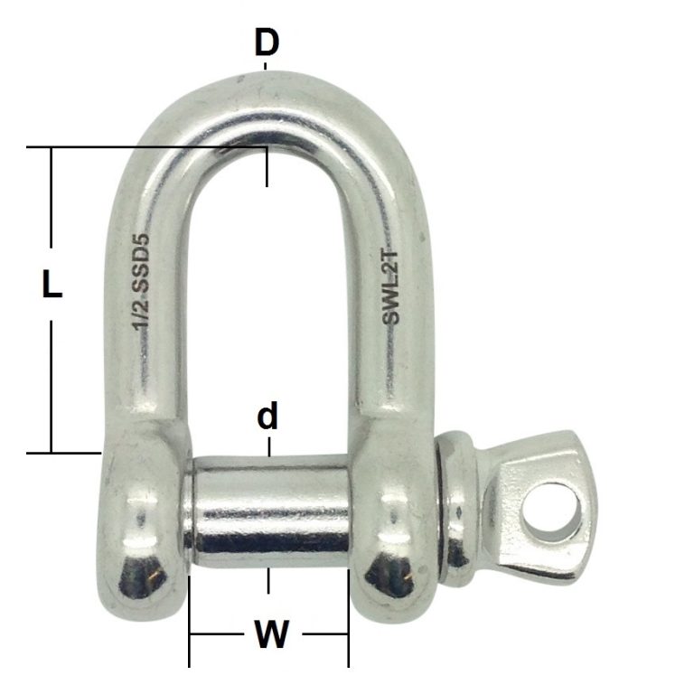 Wire Rode Shackle Stainless Steel Load Rated Dee Shackle - Deacon Wire Rope