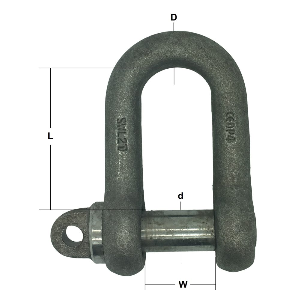 Wire Rode Shackle Self Colour B.S 3032 Large Dee Shackle - Deacon Wire Rope
